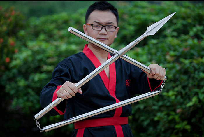 魄狼组合三节枪a款可拆卸红缨长枪 长棍三节棍梢子棍可刻字未开刃