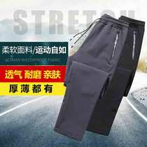 Chong pants mens spring and autumn thin outdoor large size windproof loose soft shell autumn and winter fleece mountaineering ski pants