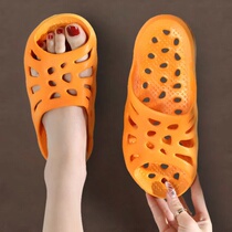 Male Non-slip Bath Slippers Female loophole Summer Leaks Bathroom Cute and deodorant Flushing Hollowed-out Lovers Home Indoor Men