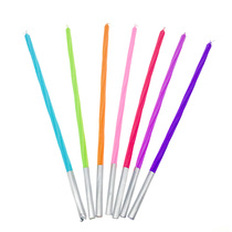 Rainbow color slender pencil Candle gradient color birthday candle long rod candle hipster cake decoration