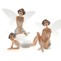 Wings little fairy princess cake ornaments girl birthday cake decoration doll baking accessories 3 Pack