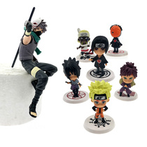 Naruto birthday cake decoration Doll anime accessories Kakasi Naruto Sasuke me Airo 6 sets