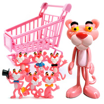 Pink girl heart baking ornaments pink leopard shopping cart cake decoration doll birthday dessert table layout