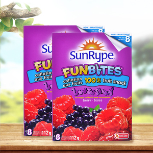 加拿大进口SunRype野莓味水果粒14g*8*2盒 儿童宝宝零食辅食营养