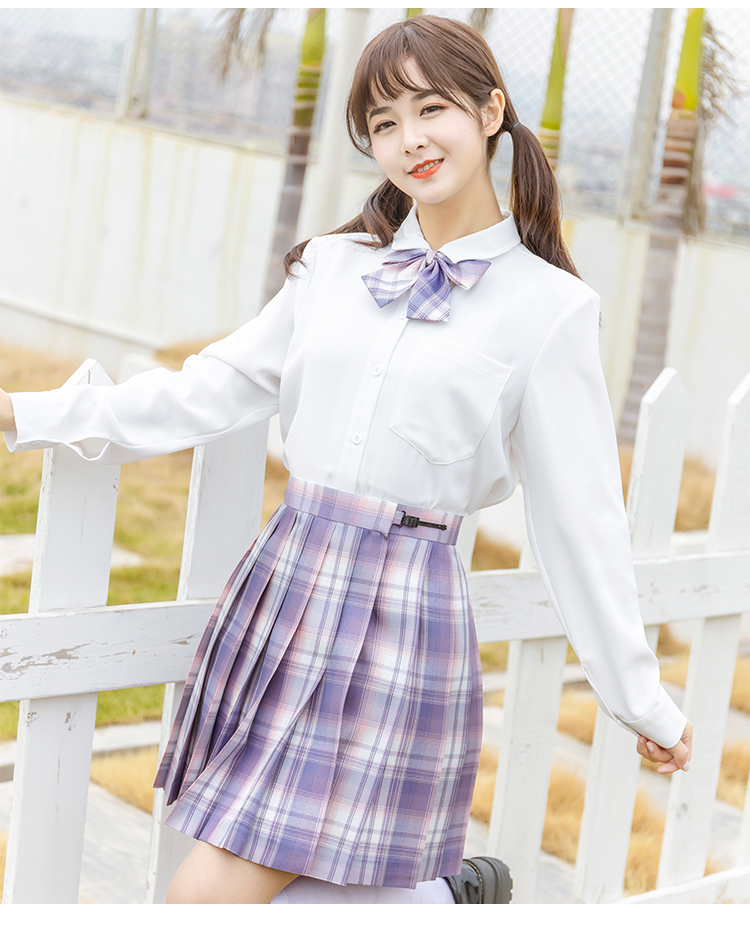 实拍芋泥蛋糕jk制服正版格子裙现货百褶裙春夏季学院风学生半身裙