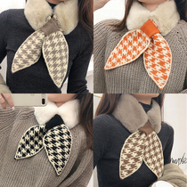 Han Prints wind winter Warm Fur Collar Protection Neck Knit Scarf female imitation rabbit Plush Thickening Leather Grass 100 Lap Scarves