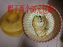 Fisherman hat Bamboo Hainan sun visor hat hat handmade travel rainproof sunscreen straw hat Dance stage performance props