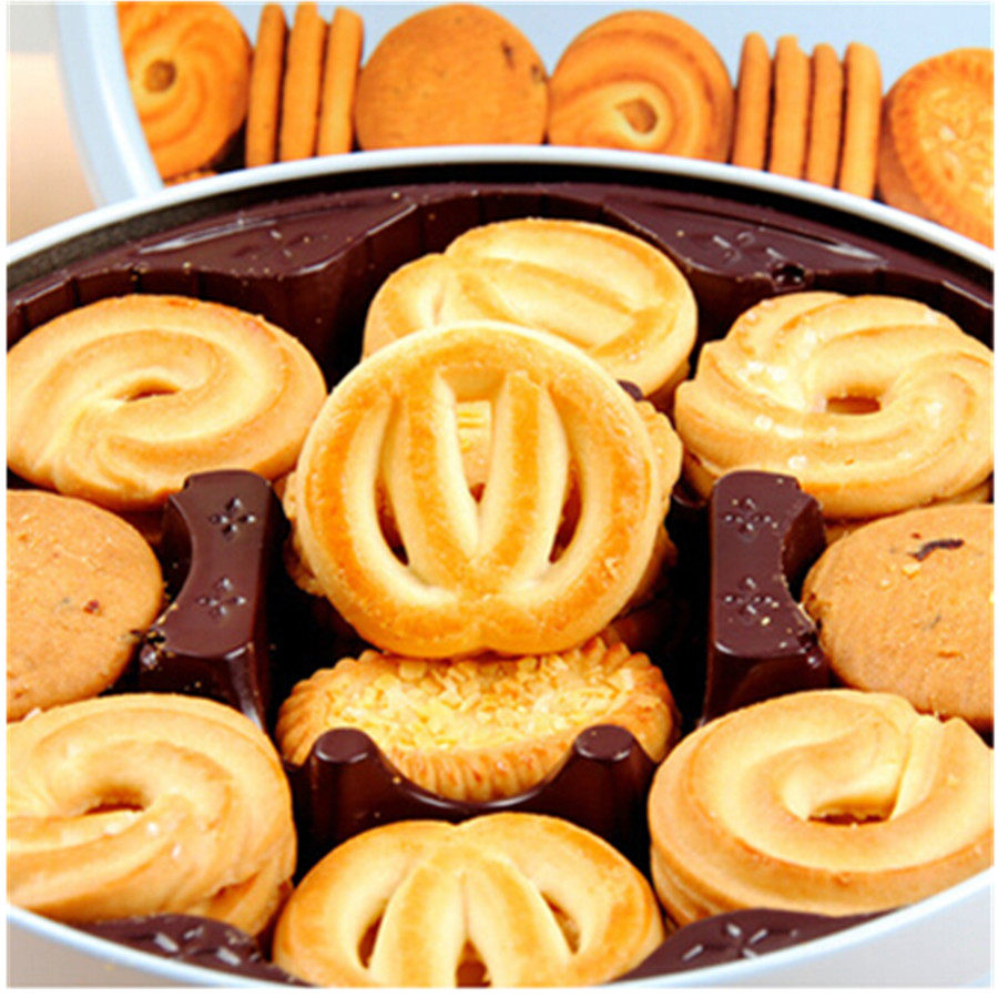 日本布尔本bourbon铁盒装花色奶油饼干5味牛油曲奇铁盒装7680