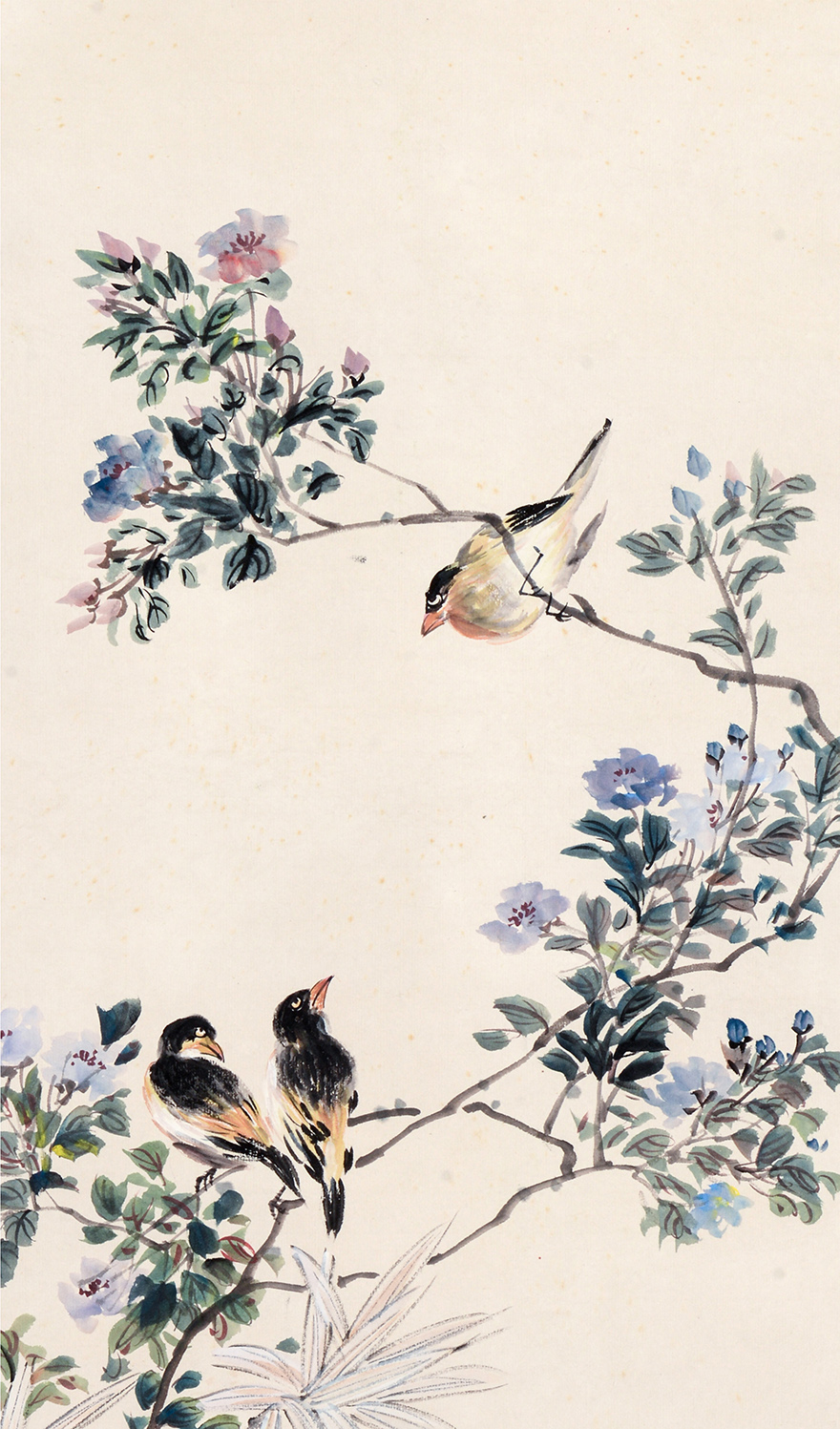 原装旧裱 汪慎生《花鸟》纸本立轴 - 阿里资产