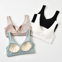 Womens cotton back small camisole vest vest V-collar no bra cup