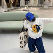 Boy Chun-in-clothing boy 2022 spring new smiling face blouses male baby Han version casual foreign air hit undershirt