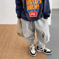 Boy pants spring and autumn childrens new Korean version loose casual pants boy handsome gas workout pants spring baby long pants