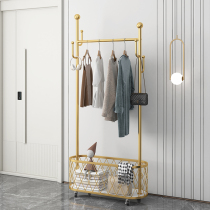 Modern minimalist light luxury coat rack home with wheels removable floor hanger Nordic light luxury indoor clothes rack