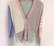 Human rich flower macarons ice cream cream color pink and tender rich second-generation cashmere webbing cardigan