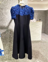 Heavy weight town cabinet water soluble lace stitching high waist slim waist waist wool skirt dress