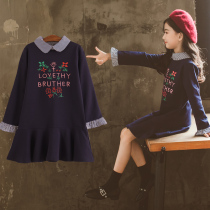 Girls autumn clothes dress with dress 2020 new children dress CUHK Scout spring autumn Korean version Childrens long sleeve dress