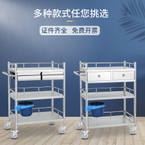 2022 new medical cart storage rack treatment car stainless steel trolley instrument table hair tool car