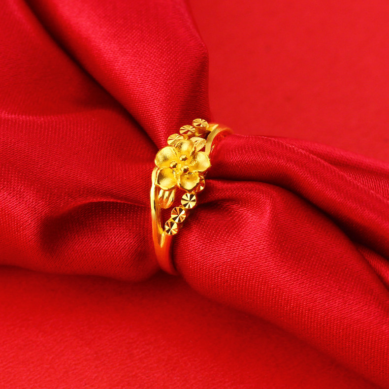 春季特惠世嘉珠宝黄金戒指足金戒指女戒花的梦想金戒指正品