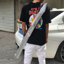 Cool black silver Japanese knife bag back bag sword set Taiji sword Han sword slant back storage bag samurai knife set