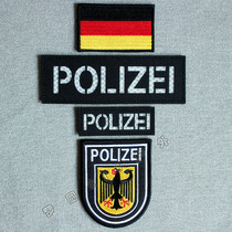 Embroidered German flag armband reflective 3m carved Velcro stamp POLIZEI chest stickers tactical German morale stickers