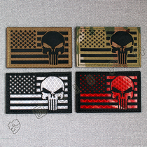 American Punisher US flag morale Velcro Chapter Three-dimensional carving 3M reflective armband hat badge backpack sticker IR badge