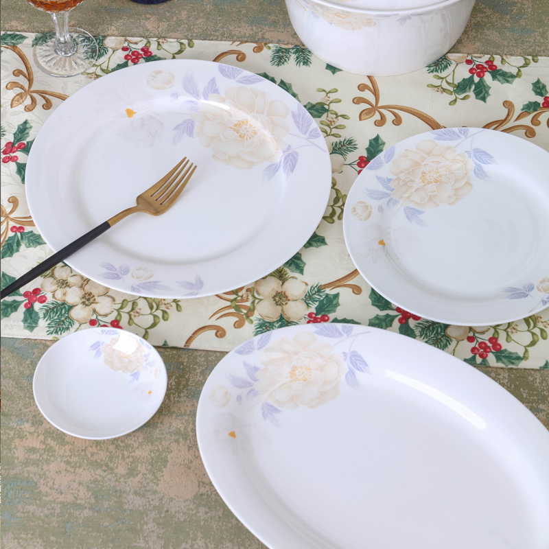 Jingdezhen ceramic bowl combination suit household Korean ipads porcelain tableware individuality creative dishes dish bowl chopsticks