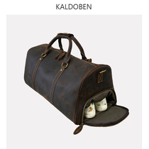 European and American retro handmade genuine leather travel bag Mens large capacity Head layer Bull Leather Luggage Bag Tide Single Shoulder Inclined Cross Handbag