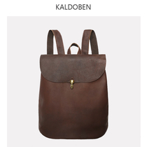 New Inron retro headlayer Bull Leather Double Shoulder Bag Women Handmade Genuine Leather Little Backpack Brief Travel Casual Trend Schoolbags