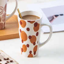 European creative large-capacity ceramic cup students with a spoon coffee cup household Mark cup cup
