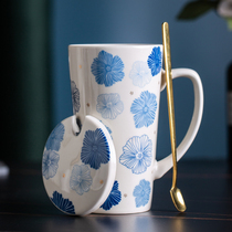 High-value Klein Blue Cup Cup with large capacity with spoon coffee cup