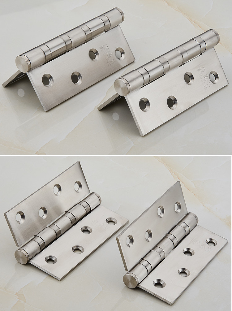 4寸不锈钢五金合页轴承静音活页木门铰链加厚平开折页房门合叶2片