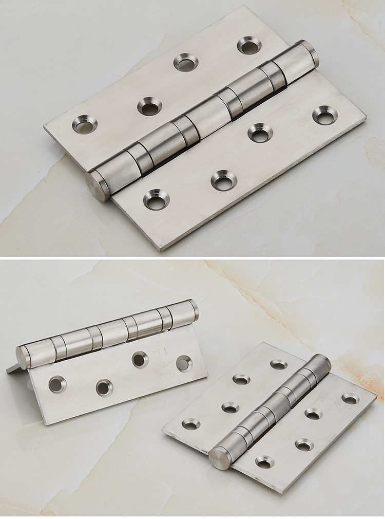 4寸不锈钢五金合页轴承静音活页木门铰链加厚平开折页房门合叶2片