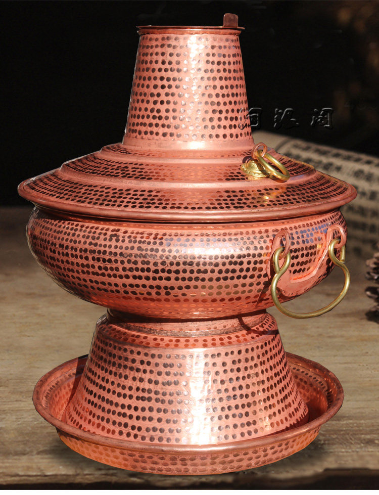 铜火锅纯手工加厚木炭火锅精美铜炊锅火锅盆加大铜火炉批发