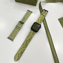 New big card printed genuine leather applicable iwatch7 8 Apple watchband applewatch654 Generation SE Creative woman