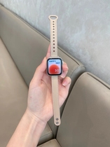 Double nail fine genuine leather with small brute waist Applicable iwatch7 8 Apple Watch with applewatch654 Désese female