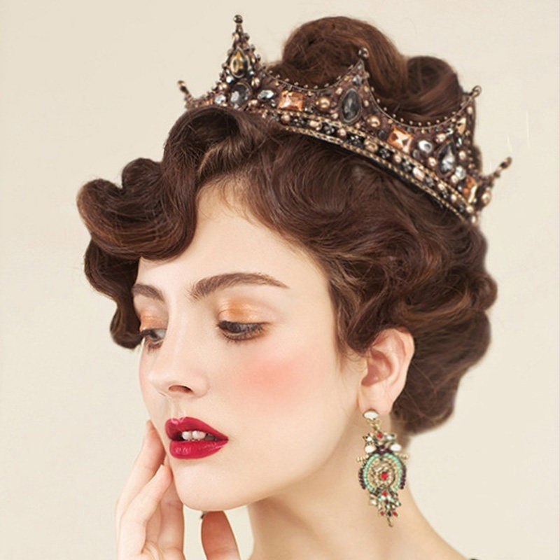 欧式复古女王巴洛克皇冠头饰新娘王冠奢华大气宫廷影楼饰品配饰品