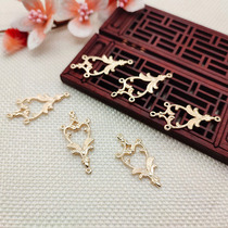 20*31 hollow heart-shaped connecting piece pure copper electrophoresis color preservation handmade antique diy hairpin hair accessories material accessories