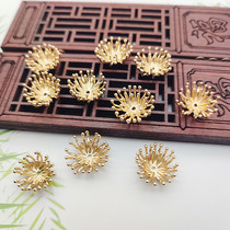 15mm copper double-layer electrophoresis color-preserving flower core flower heart antique handmade hair accessories hairpin DIY jewelry material accessories