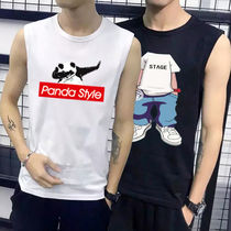 Sleeveless T-shirt Male Vest Teen New Pure Cotton Mens Sweatshirt Sleeveless T-shirt Loose Casual Sports Hacked Sleeves