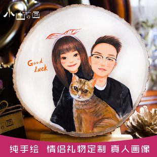 lovers hand painted portrait q version of the head portrait of a real person customized creative birthday wedding anniversary gift