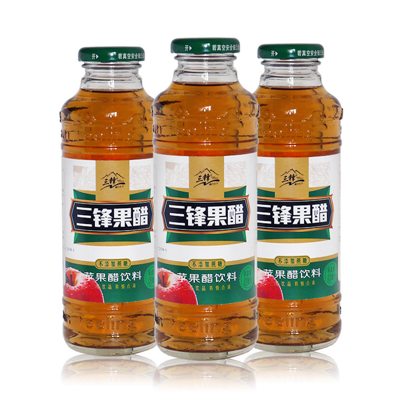 三锋苹果醋发酵果醋饮料 无糖原味饮品420ml*12瓶整箱多地包邮