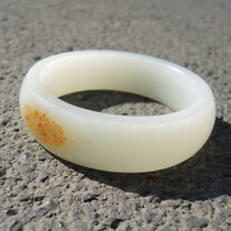 Dialect enterprise boutique Xinjiang Yulong River Juhong Golden deer live skin sheep fat white jade seed material luxury bracelet F