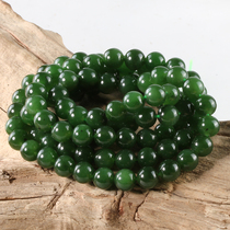 High-end enterprise boutique Hetian Jade fashion Russian jasper bracelet 650 yuan spinach green 8mm108 pieces can be DIYh