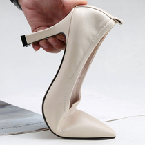Xu Shunsen 9 5cm sexy leather tip work high shoes soft soles and soft - leather comfortable single shoe woman made homemade
