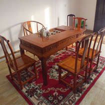 Tea house and chair combination Special solid wood Chinese antique tea Tainan Elm simple Kung Fu tea Several tea art tables Tea table