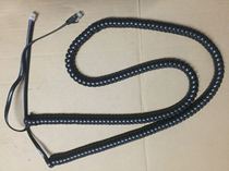 Pure copper six-core flat spring wire 6-core multi-strand walkie-talkie alarm cable 6P6C RJ11 black