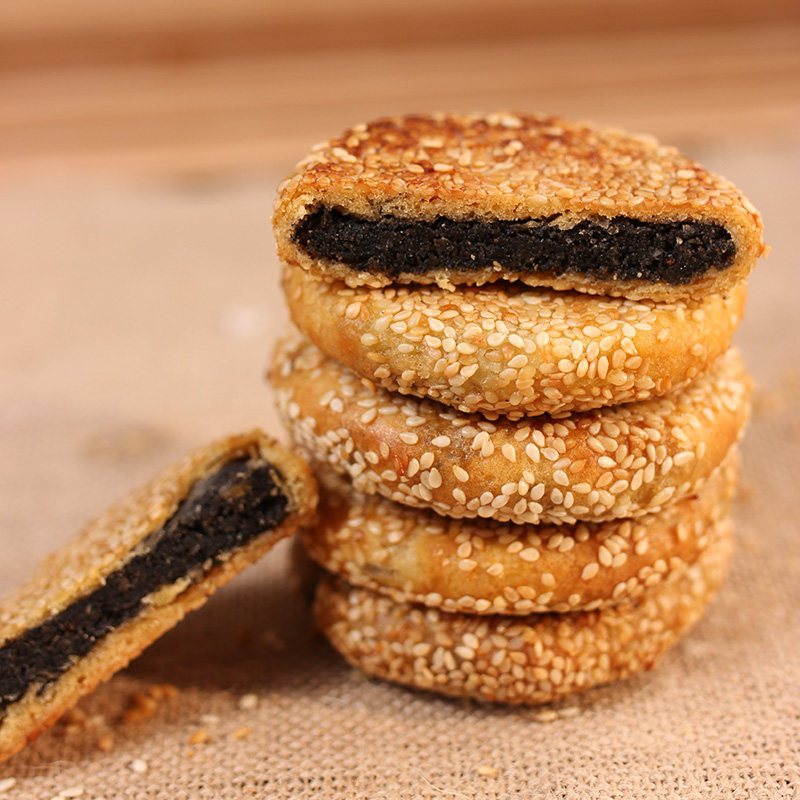 徽味和黄山特产糕点心零食传统美食小吃玉麻饼黑白芝麻饼徽州酥饼