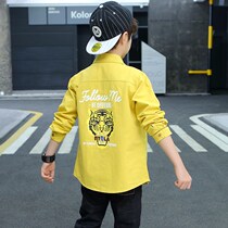Boy Shirt Spring age 10-year-old boy Long sleeve shirt Spring fit 2021 new children personality shirt Han edition CUHK