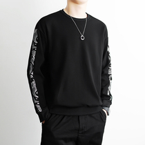 Guiyi male new round-collar hedge male long-sleeved t-shirt leisure and loose tide stamped autumn top