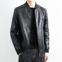 Mens Leather Coat Jacket Spring Autumn Season 2022 New Trends Big Code Mens Leather Jacket Locomotive Handsome and Riding Top